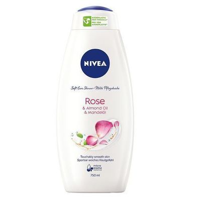 Nivea Rosen- und Mandelöl Duschgel, 750ml - Feuchtigkeitsspendende Pflege für sa