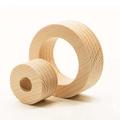 Holzring Fichte Rund Leimholz Holzscheibe Loch Wählbar