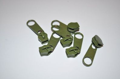 Schieber/Zipper 5 mm Reißverschluss tannengrün