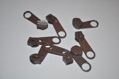 Schieber/Zipper 5 mm Reißverschluss braun