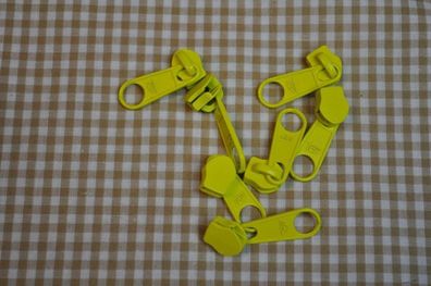 Schieber/Zipper 5 mm Reißverschluss Hellgelb