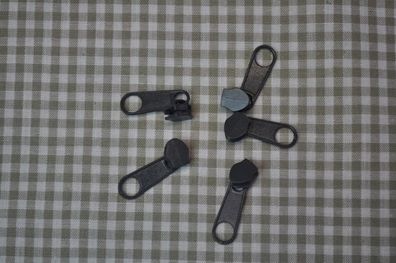 Schieber/Zipper 3 mm Reißverschluss dunkelgrau