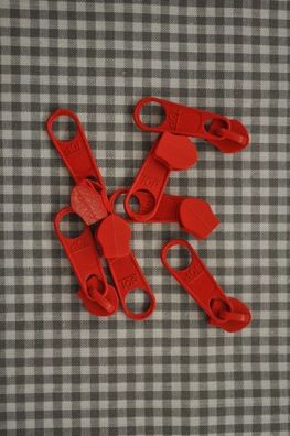 Schieber/Zipper 5 mm Reißverschluss hellrot
