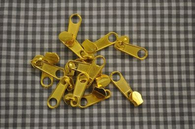 Schieber/Zipper 3 mm Reißverschluss gold