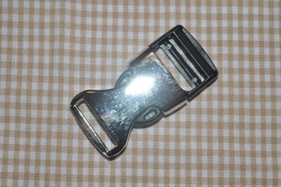 Steckschnalle 20 mm silber/schwarz