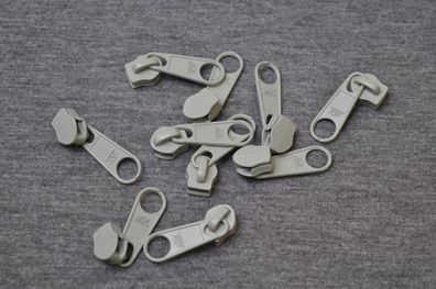 Schieber/Zipper 5 mm Reißverschluss Seidengrau