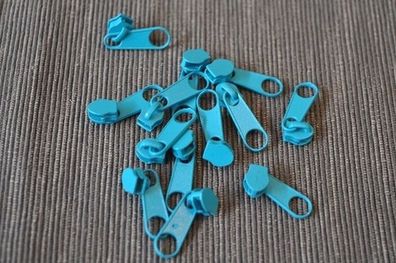 Schieber/Zipper 5 mm Reißverschluss aqua