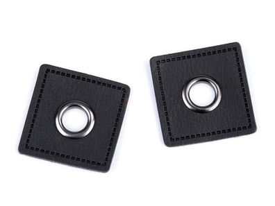 Öse auf Kunstleder 8mm grau/hematith