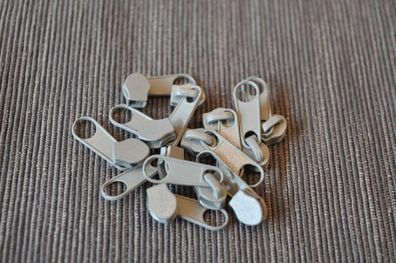 Schieber/Zipper 3 mm Reißverschluss grau/grün