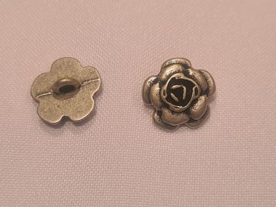Knopf 14mm Öse Metall Rose Silber Matt