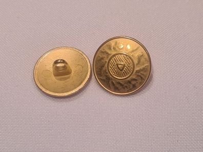 Knopf 18mm Öse Metall Schildoptik Gold