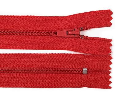 Reißverschluss nicht teilbar 14 cm Rot