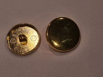 Knopf 22mm Öse Metall Uniform rund flach gold