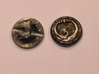 Knopf 22mm Öse Hornoptik mit Metallkranz antrazit