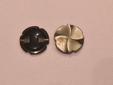Knopf 18mm Öse Kunststoff Perlmuttoptik Windmühle Grün