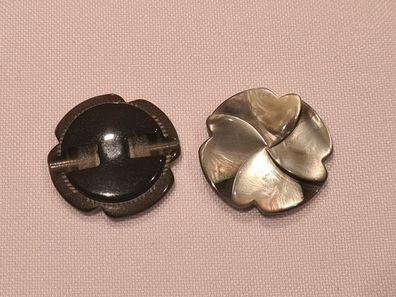 Knopf 23mm Öse Kunststoff Perlmuttoptik Windmühle Grün