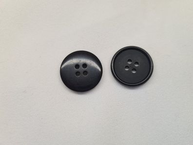 Knopf 20mm 4-Loch Anzugknopf Schwarz matt