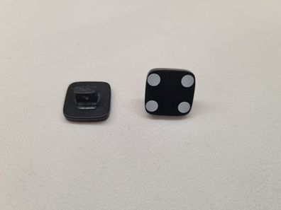 Knopf 14mm Öse Kunststoff Würfelaugen 4 Schwarz