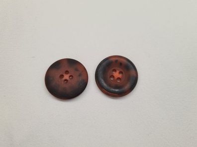 Knopf 23mm 4-Loch mit Batik Rot Schwarz