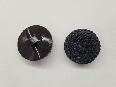 Knopf 30mm Öse Seilmuster hoch Schwarz