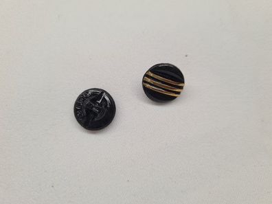 Knopf 13mm Öse Rund 3 Silberstreifen Schwarz