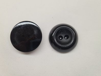 Knopf 34mm 2-Loch mit Einbuchtung Schwarz