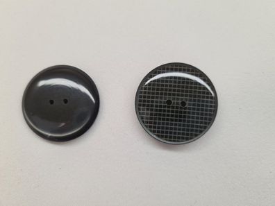 Knopf 28mm 2-Loch mit grauem Gitter Schwarz
