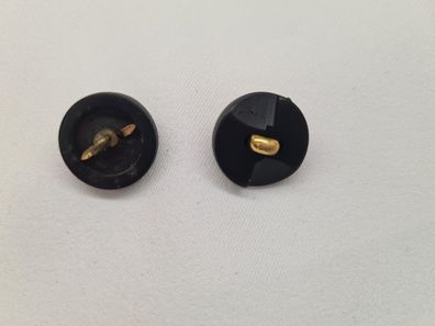 Knopf 17mm Öse Rund mit goldenem Bogen Schwarz