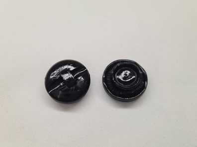 Knopf 22mm Öse Blume Exotisch Schwarz