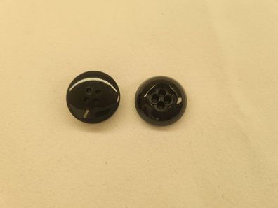 Knopf 15mm 4-Loch Abgerundet mit vertiefung Schwarz