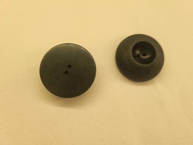 Knopf 30mm 2-Loch Halbkugel Streifen vertiefung Schwarz