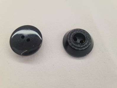 Knopf 20mm 2-Loch Wie Kuchen Schwarz
