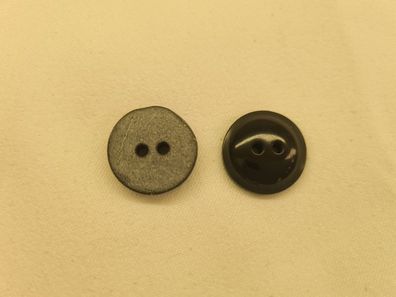 Knopf 17mm 2-Loch angedeutete Kugel Schwarz