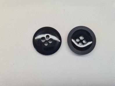 Knopf 20mm 4-Loch Anzugsknopf Matter Rand Schwarz
