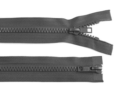 Reißverschluss 90 cm Grob 5mm 2Wege Grau