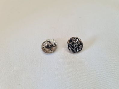 Knopf 12mm Öse Metall Schwünge Schwarz/Silber