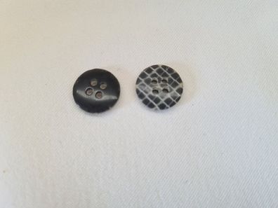 Knopf 12,5mm 4-Loch Netz Schwarz