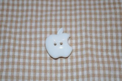 Knopf 25mm 2-Loch Bitten Apple groß weiß