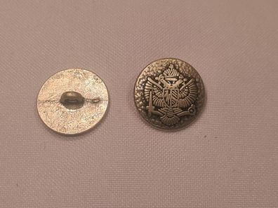 Knopf 18mm Öse Metall Rund Doppeladler Silber Matt