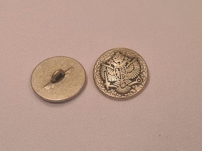 Knopf 20mm Öse Metall Rund Doppeladler Silber Matt