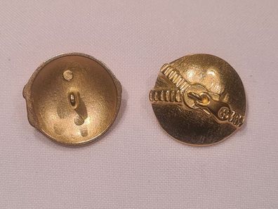 Knopf 24mm Öse Metall Kreis mit Reisverschluss Gold