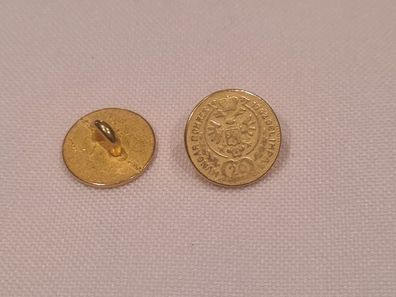 Knopf 12mm Öse Metall Rund Adler Gold