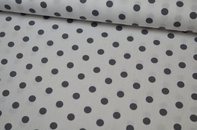 Baumwolle Big Dots by Poppy weiß/hellgrau
