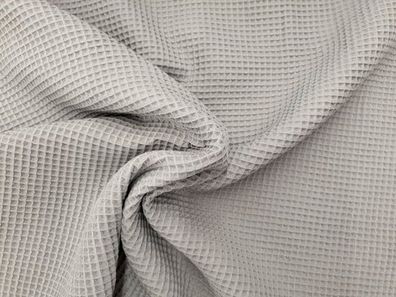 Baumwoll Waffelpique uni grau 003