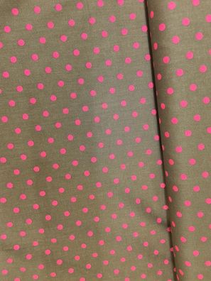 Baumwolle 0,8cm Pünktchen dunkelbraun/pink