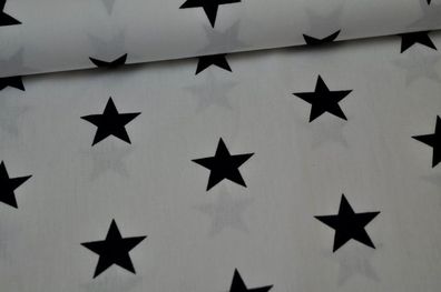 Baumwolle Stars by Poppy weiß/schwarz