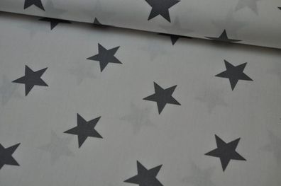 Baumwolle Stars by Poppy weiß/grau