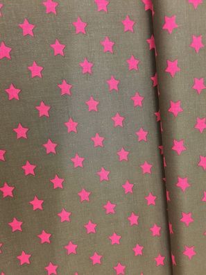 Baumwolle Sterne Dunkelbraun/Pink