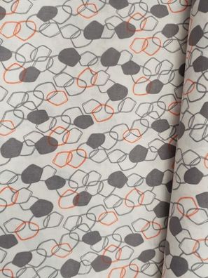 Double Gauze (Musselin) Muster/kreise grau/organe