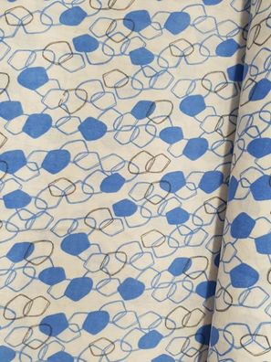 Double Gauze (Musselin) Muster/kreise blau